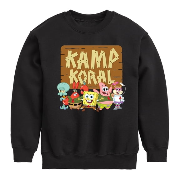 SpongeBob SquarePants - Kamp Koral Kamp Koral Group Graphic Long Sleeve Fleece Sweatshirt