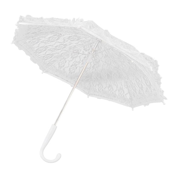 Rupoun Elegant White Lace Umbrella – Bridal & Stage Performance Accessory, Lightweight & Durable, Ideal for Weddings, Photos & Kids’ Shows