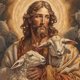 thumbnail image 1 of Kit de pintura por números sobre lienzo, arte al óleo artesanal, imagen de Jesús, decoración de pared del hogar, 40x40cm, 1 of 9