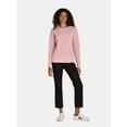 thumbnail image 2 of Time and Tru Women's and Women's Plus Waffle Stitch Sweater with Long Sleeves, Midweight, Sizes XS-4X, 2 of 5