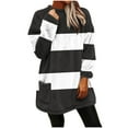 thumbnail image 6 of Womens Long Length Fall Clothes, Long Sleeve Pullover for Women Plus Size Fashion Warm Fleece Color Patchwork Crewneck Sweatshirts with Pockets, 6 of 6