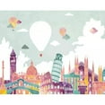 thumbnail image 4 of GK Wall Design  Historical Places and Hot Air Balloons Kids Wallpaper H:98"  x W:150", 4 of 4