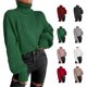 thumbnail image 2 of Suéter De Punto De Mujer Suéter De Cuello Alto De Mujer Suéter De Mujer Suéter De Hombro Caído Suéter De Punto Suéter De Cuello Alto De Hombro Caído Suéter De Manga Larga ANGGREK Verde L, 2 of 5