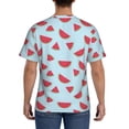 thumbnail image 3 of Vsdgher Watermelon Print Men's Dry Fit Mesh Athletic Shirts Moisture Wicking Tennis T-Shirt Tops, 3 of 9