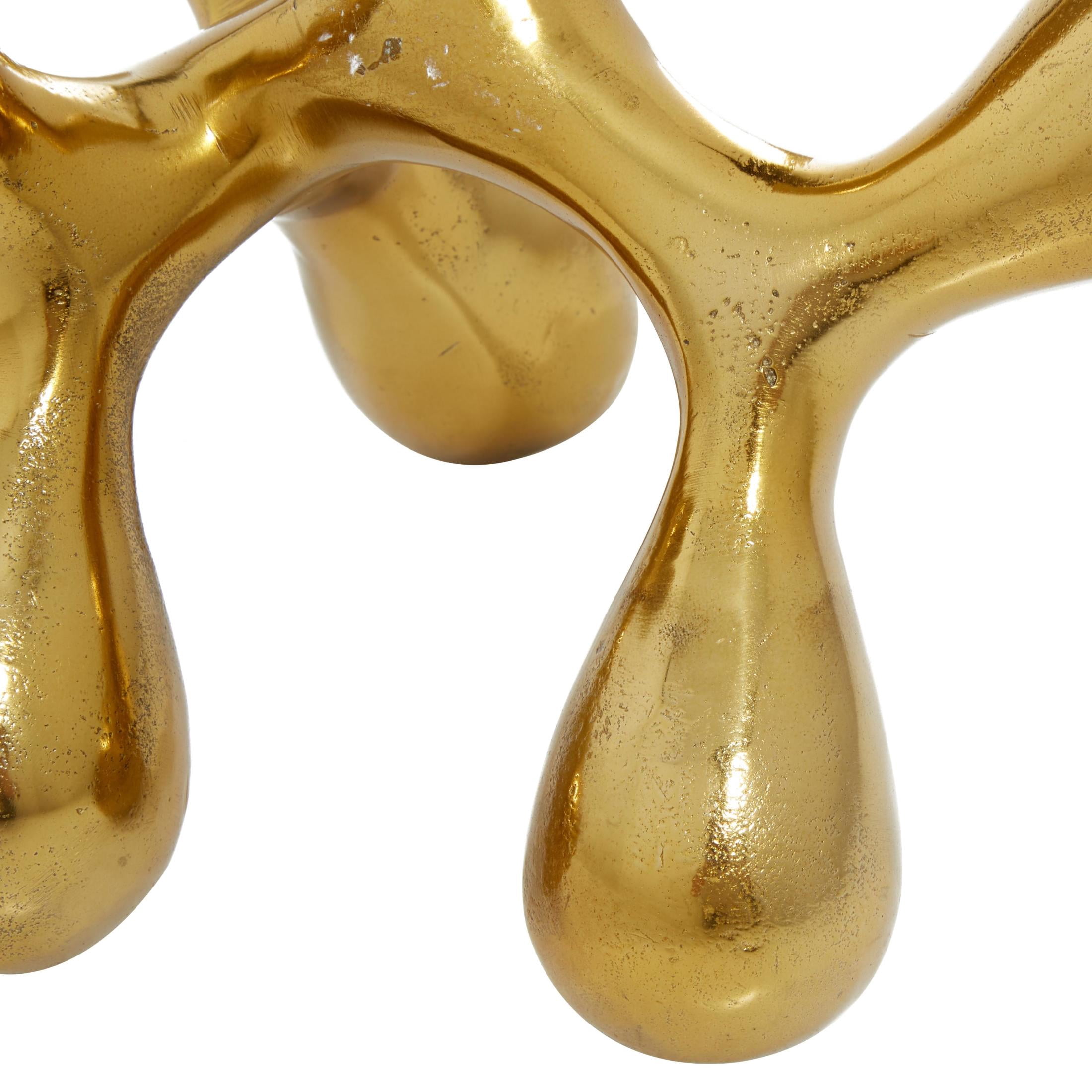 11" x 12" Gold Aluminum Metal Abstract Sculpture, by CosmoLiving by Cosmopolitan