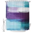 thumbnail image 2 of Purple Teal Ombre Shower Curtains for Bathroom, Abstract Modern Oil Painting Gradient Waterproof Fabric Shower Curtain, Decorative Bathroom Curtain for Bathtub, 72"x84" , No Hooks Included, 2 of 9