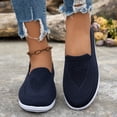 thumbnail image 6 of Duqingm Flats Shoes Women Womens Slip on Mesh Sneakers Breathable Knit Flat Shoes with Soft Rubber Sole Lightweight Non Slip Blue,9.5, 6 of 7