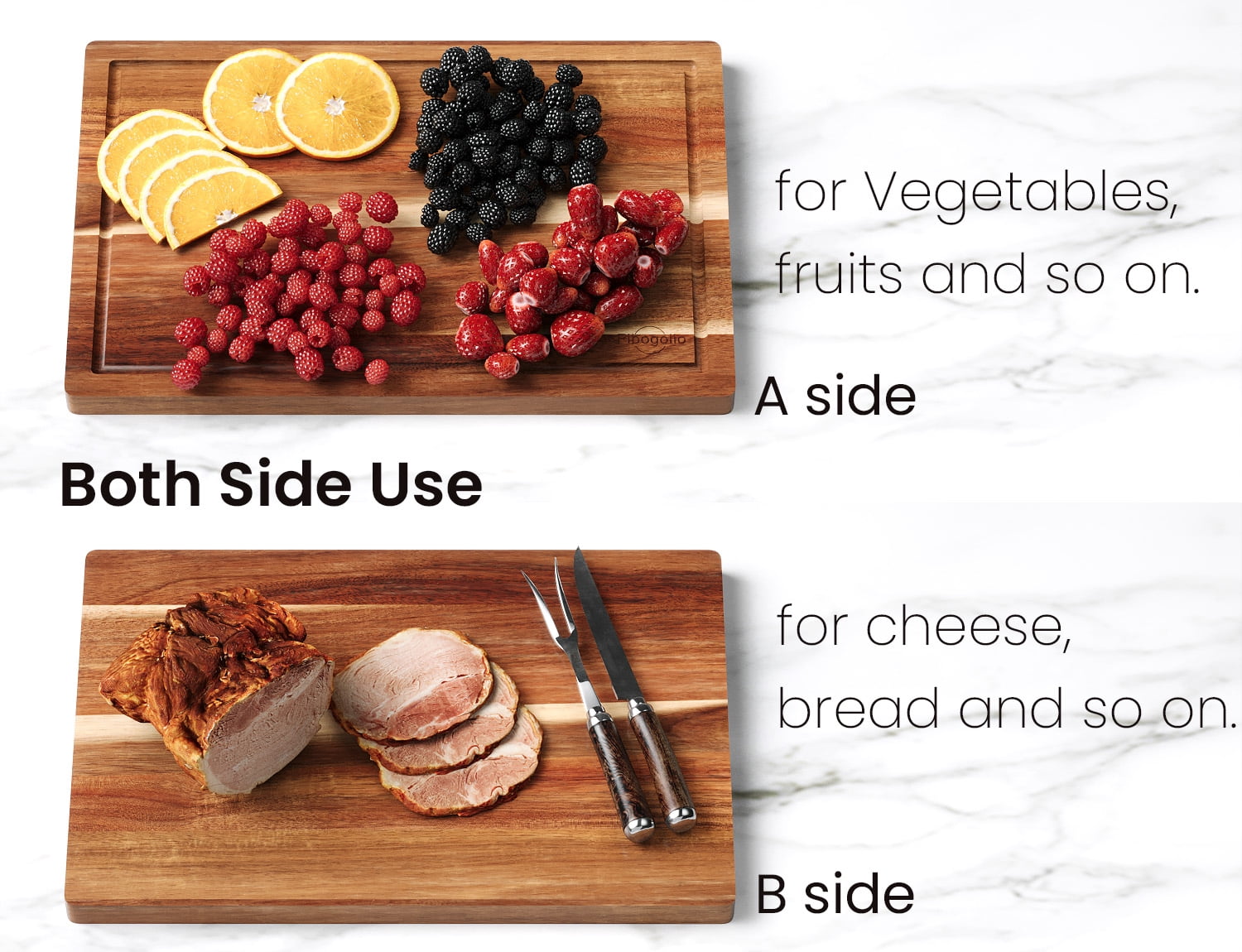 Fibogollo Acacia Wood Cutting Boards for Kitchen(Set of 3),Wooden Chopping Boards Set with Juice Groove,Chopping Board with Holder,Butcher Block for Meat,Vegetables,Fruit