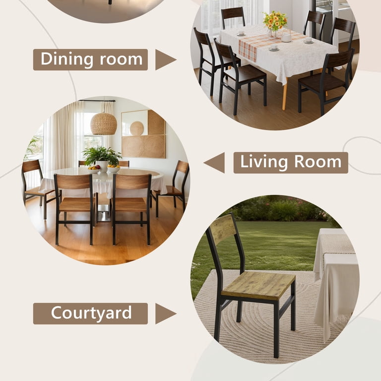iPormis Dining Chairs with Curved Back, Set of 6 photo 6