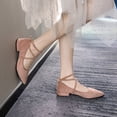 thumbnail image 2 of IEMIEMIEM Women's 2026 Suede Ankle Strap Low Block Heel Pumps Closed Pointed Toe Mary Janes Strappy Wedding Party Office Dress Shoes Pink 7 Wide, 2 of 8