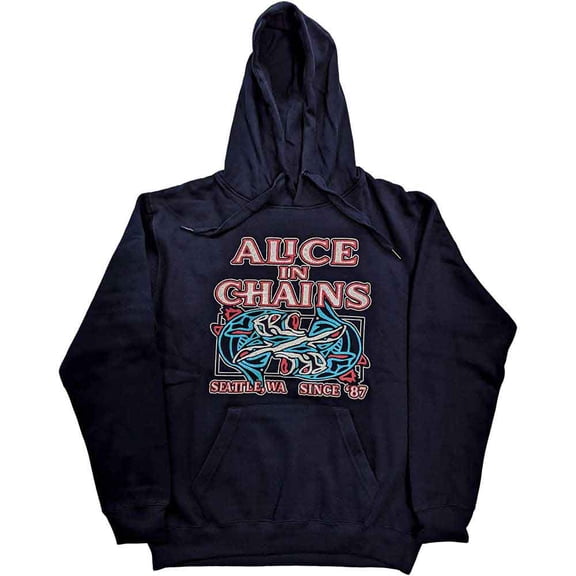 Alice In Chains Unisex Pullover Hoodie Sweatshirt Totem Fish (Small)