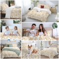 thumbnail image 5 of Queen 4 Piece Bedding Set Vintage Farmhouse Flowers Pattern Soft Breathable Duvet Cover and Pillowcase, Yellow Floral Art Duvet Cover Set Bed Sheets for Bedroom Dormitory Guest Room, 5 of 9