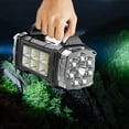 thumbnail image 3 of Flashlight Solar Powered Portable LED Lantern with Red Blue Flashing COB Side Light Emergency Light for Outdoor Camping Gold Small, 3 of 6