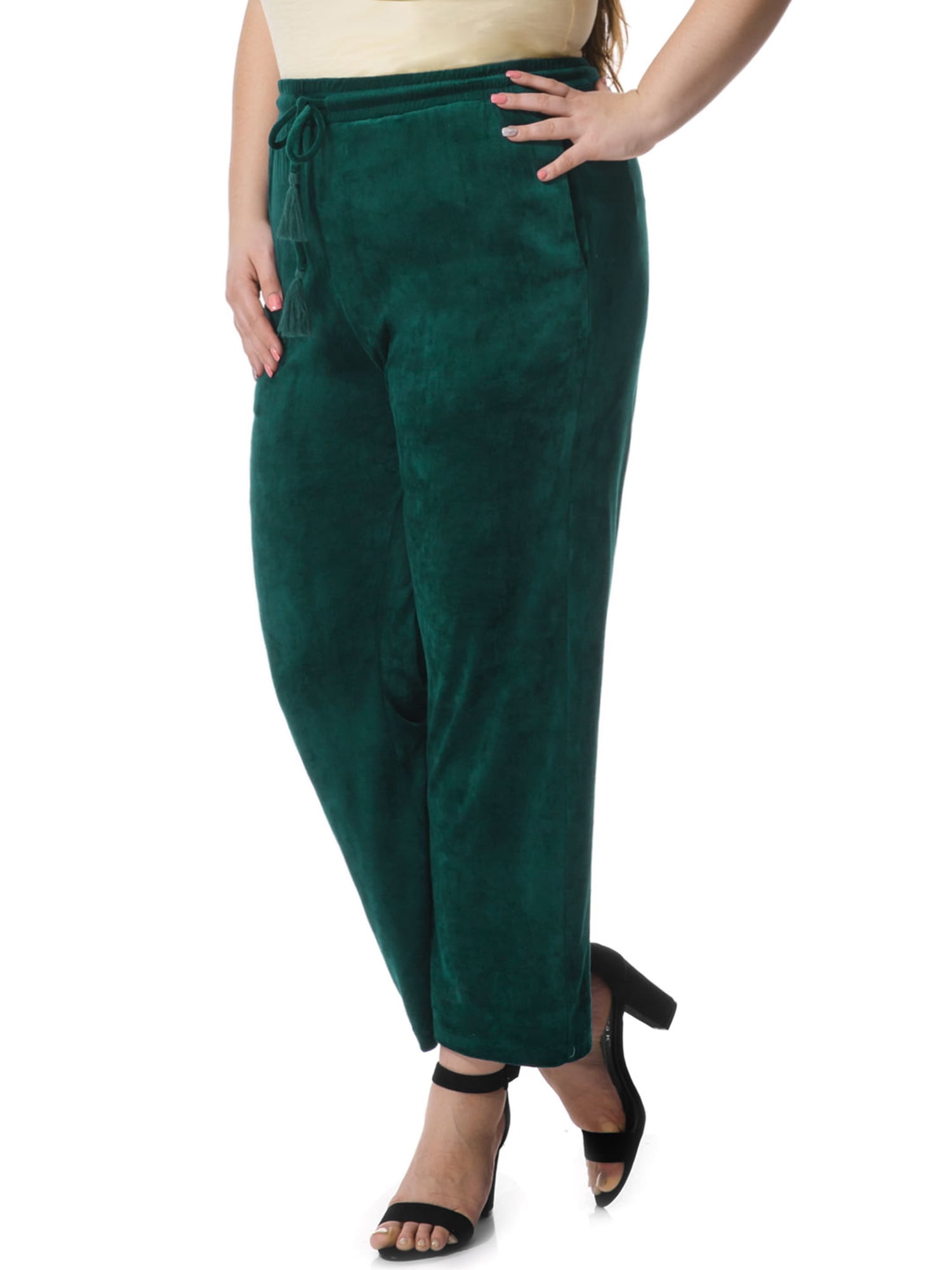 women's plus size velvet pants