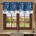 thumbnail image 6 of Christmas Valance for Windows,Winter Snowflakes Merry Christmas Ball Ornaments Xmas Snowflake Sparkle Blue Window Treatments 1 Panel Short Curtains for Kitchen Windows Bathroom Bedroom,54 x 18 Inch, 6 of 6