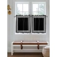 thumbnail image 6 of Black Geometric Half Window Curtains 24 Inches Long, Greek Key Design Abstract Modern Art Window Treatment Curtain Drapes, Short Curtains Tiers for Kitchen Over Sink, 27.5"x24", 2 Panels, 6 of 7