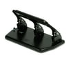 Master Master Three Hole Punch - 3 Punch Head[s] - 30 Sheet Capacity - 9/32" - Round Shape - 10.5" X 6" X 3" - Black (MP40)