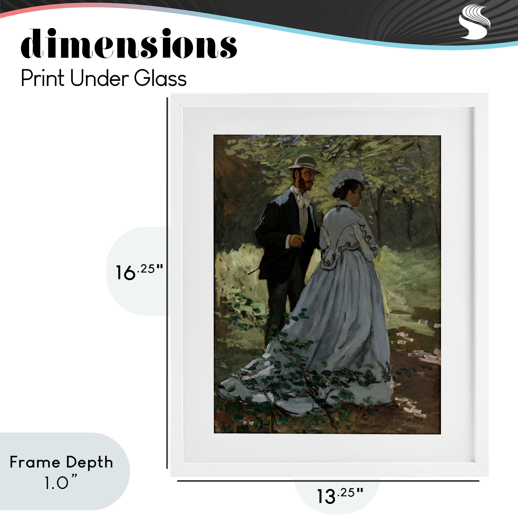Stupell Industries Bazille & Camille in Nature White Framed Print Under Glass, design by Tina LeCour