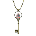 thumbnail image 1 of USA America Beau Château Architecture Collier Porte-Clés Pendentif Plateau Chaîne Ornée, 1 of 3