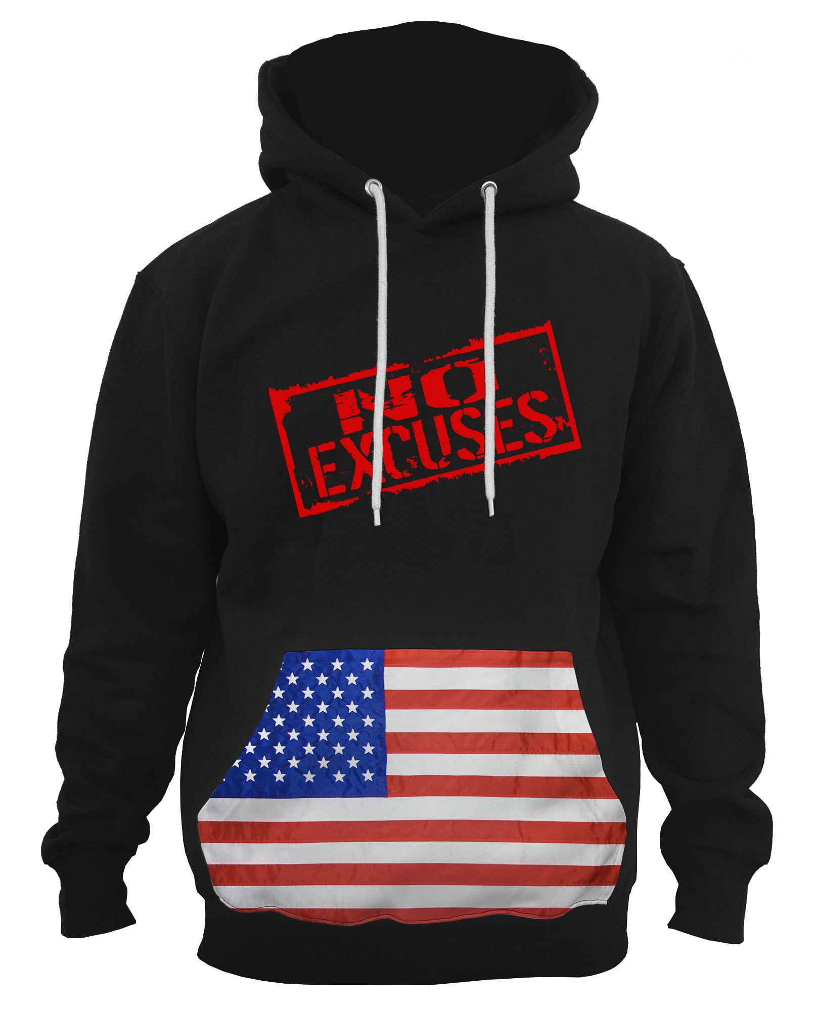 Interstate Apparel Mens No Excuse Black Fleece Zipper Hoodie Black