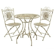 Oriental Furniture Rustic Wrought Iron Patio Bistro Set