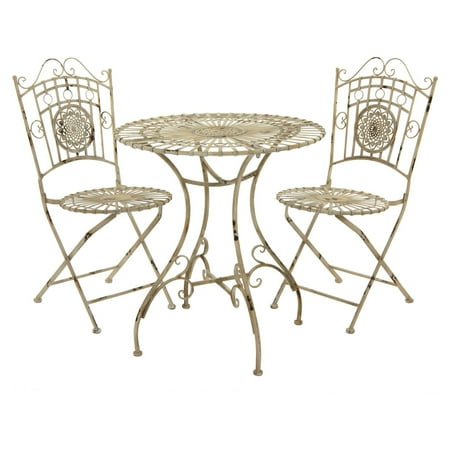 Oriental Furniture Rustic Wrought Iron Patio Bistro Set