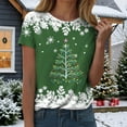 thumbnail image 2 of UngA Christmas Shirts for Women Holiday Top Christmas Snowflakes Christmas T Shirts for Women (Green,M), 2 of 6