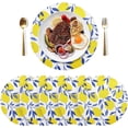 thumbnail image 2 of Coolnut Lemon Round Placemat Set of 6, Non-Slip Heat Resistant & Waterproof Plate Pads for Dinner Table Table Placemats, 15.4 in Home Decor Gifts, 2 of 6