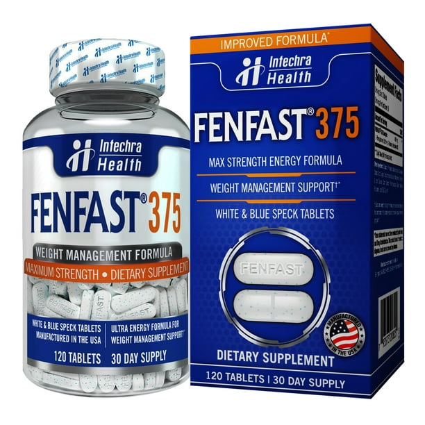 Fenfast 375 Weight Loss Diet Pills with Powerful Energy from Intechra Health, 120 Tablets