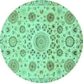 thumbnail image 1 of Ahgly Company Indoor Round Abstract Turquoise Blue Modern Area Rugs, 8' Round, 1 of 4