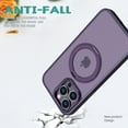 thumbnail image 4 of Magnetic for iPhone 16 Pro Max Phone Case with 360° Upgraded Rotatable Ring Stand, [Military Drop Protection] [Velvety Touch] Slim Translucent Matte Back Shockproof Anti-fall Phone Case,Purple, 4 of 7