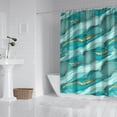 thumbnail image 2 of Teal Gold Marble Pattern Shower Curtain 72"x84" ,Bathroom Decorative Shower Curtains Set with 12 Hooks,Modern Waterproof Washable Shower Curtain, 2 of 6