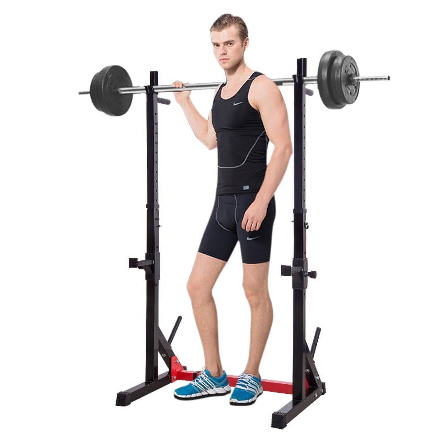 Ollieroo Multifunction Adjustable Barbell Rack Squat Dumbbell Stands Gym Full Body Training Weight Rack
