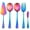 Matte Rainbow, variant on 5-Piece Matte Rainbow Serving Utensils Set, Stainless Steel Serving Set Include Serving Spoon Fork, Flatware Serving Pieces