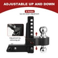 thumbnail image 3 of Trailer Receiver Hitch, Heavy Duty Trailer Hitch, Adjustable Receiver Extenders, Tow Hitch Ball Mount, Drop/Rise Hitch Kit with Pins & Locks, 2-8 Inch, 3 of 9