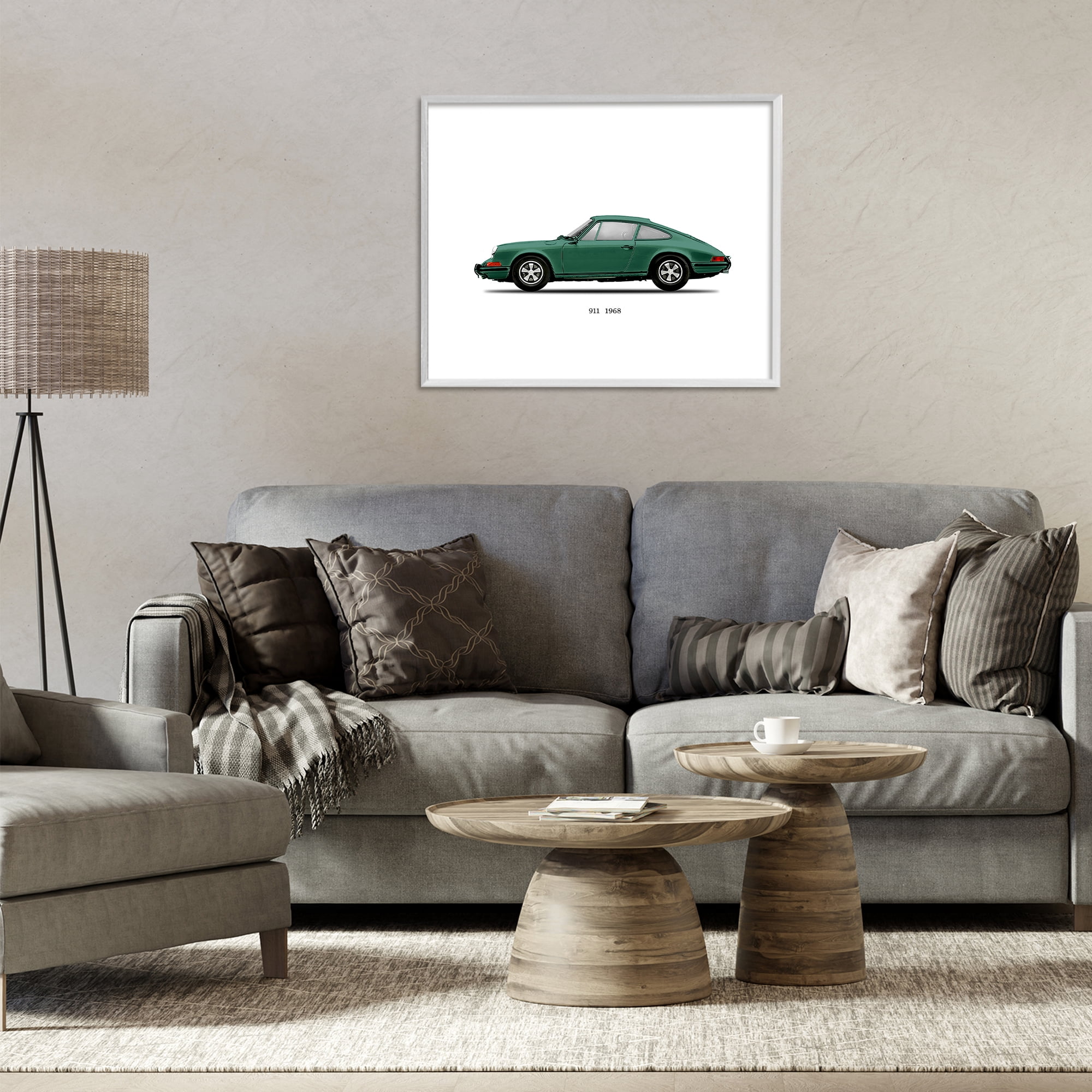 Stupell Industries Green Vintage Car Model White Framed Giclee Art, design by Mark Rogan
