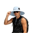 thumbnail image 4 of Wide Brim Sun Hat for Men & Women, UPF 50+ UV Protection, Breathable Mesh Windproof Chin Strap Foldable Outdoor Hat, Fishing Hiking Hat for Camping Mountain Travel Gray Free Size, 4 of 6
