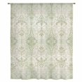 thumbnail image 2 of Sage Green Floral Boho Sheer Curtains 96 Inches Long, Vintage Ethnic Tribe Abstract Art Light Filering Curtains, Privacy Drapes Simi Floor to Veiling Curtain for Living Room Bedroom Window Treatment, 2 of 9
