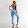 thumbnail image 3 of 5Pcs Seamless Women's Yoga Set Fitness Long Sleeve Crop Top High Waist Leggings Tracksuit Workout Activewear Workout Wear, 3 of 10