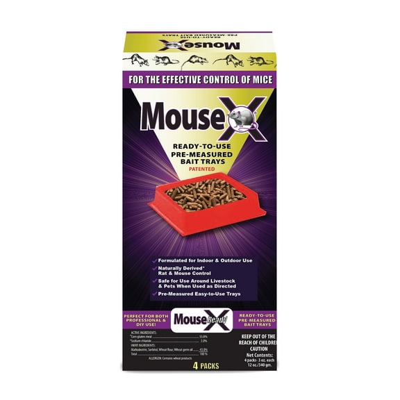 MouseX Ready Trays - Kills All Species of Rats and Mice- 4pk 620109