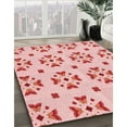 thumbnail image 3 of Ahgly Company Machine Washable Indoor Square Transitional Light Red Pink Area Rugs, 4' Square, 3 of 7