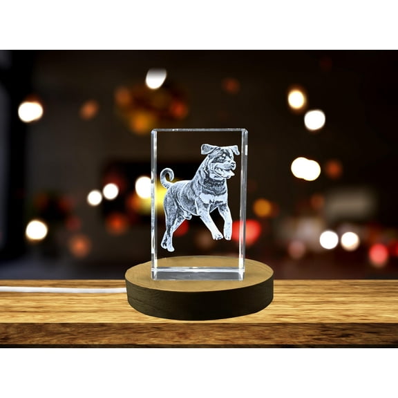 Rottweiler Dog | Unique 3D Engraved Crystal Gift