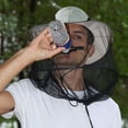 thumbnail image 2 of Htwon Mosquito Head Net Sun Hat Bug Bee Protection Mesh Fishing Outdoor Men Women Cap Gray, 2 of 5