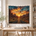 thumbnail image 5 of Desert Highway at Sunset in Red Rock Canyon, Majestic Boho for Road Trip Enthusiasts, Western Wall Art Decor, Housewarming Gift, Tapestry Wall Hanging for Living Room and Bedroom, 5 of 7