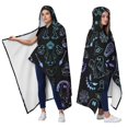 thumbnail image 2 of Wearable Blanket,Black Halloween Ghost Spider Pattern Hooded Wearable Flannel Blanket for Adults & Teens,Winter Poncho Shawl Wrap Cape Cozy Anti-Pill,50"x60", 2 of 5