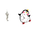 thumbnail image 1 of Escultura de resina de pingüino emplumado, artesanía moderna, figura decorativa, reloj de pared de madera, colección para oficina, dormitorio, chimene, 1 of 8