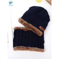 thumbnail image 5 of Deago 2-Pieces Winter Beanie Hat Scarf Set Warm Fleece Lined Knit Hat Neck Scarves for Women Men (Blue), 5 of 5