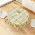 thumbnail image 6 of Nanqianyi Autumn Round Tablecloth 70 Inch Orange Pumpkin Plaid Circle Table Cloth Cover for Kitchen Dining Fall Farmhouse Decor, 6 of 10