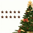 thumbnail image 5 of XYAIYT 10 Piece Rustic Christmas Tree Ornaments Metal Star Christmas Decorations Long Lasting Perfect for Hanging on Christmas Trees or Wreaths Easy to Hang Bronze 1.4in, 5 of 5