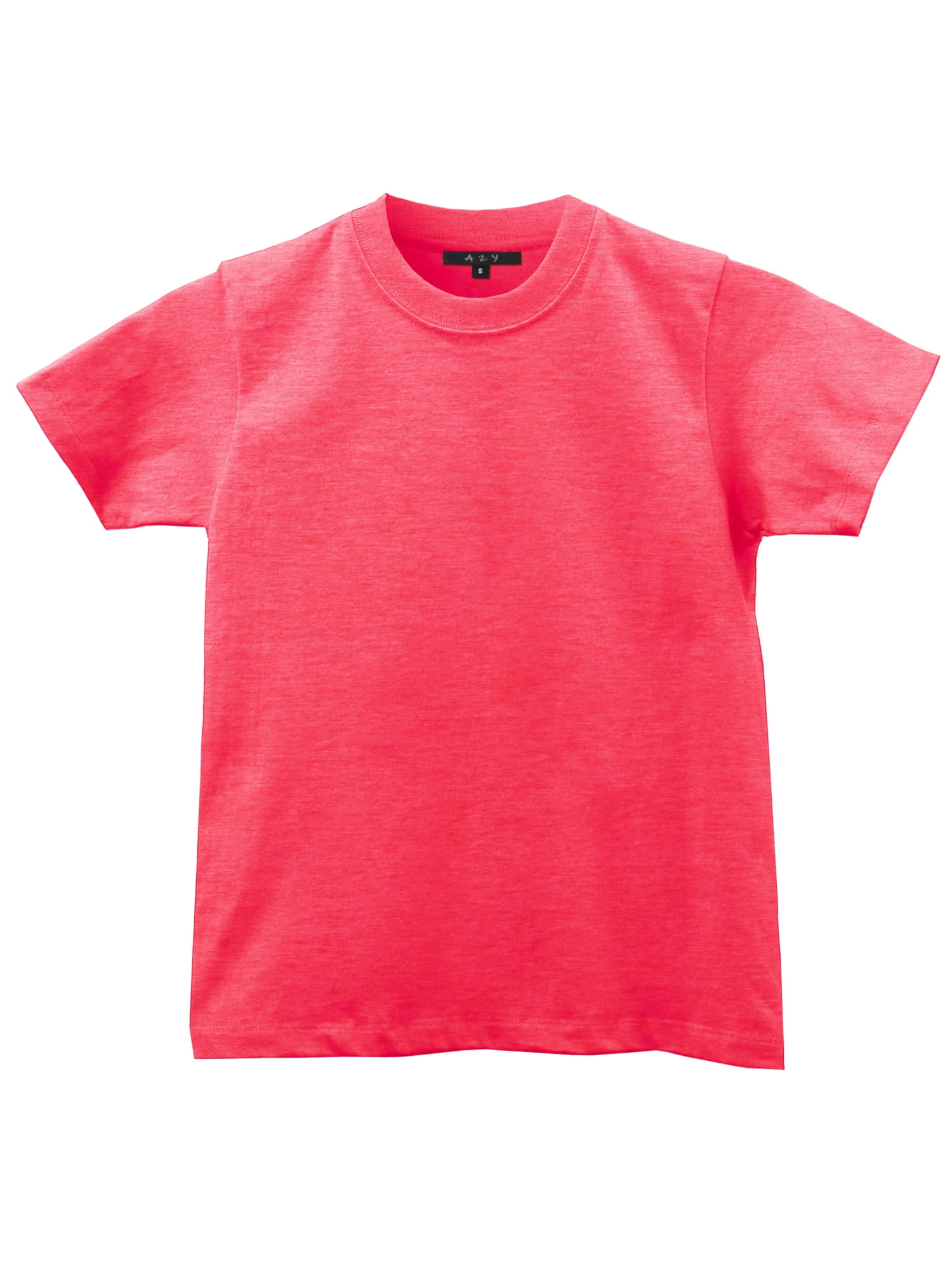 A2Y Kid's Kid's Heavy Cotton Crew Neck TShirts Neon Pink M